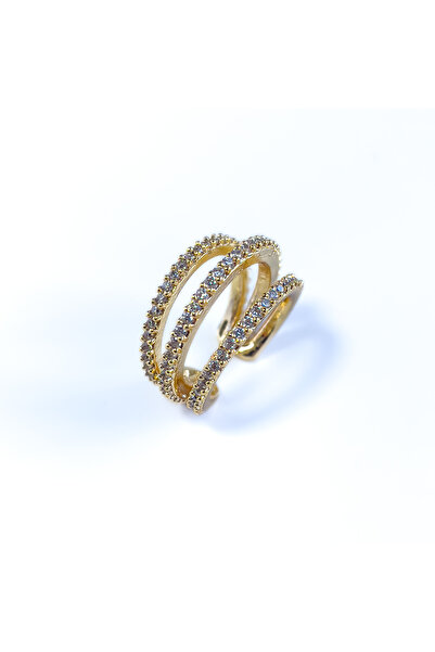 Üç Şerit Zircon Earcuff (Kıkırdak Küpe)