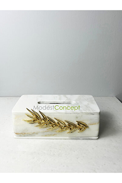 Modestmarluxury Doğal Beyaz Mermer Peçtelik -mendil Kutusu - Peçete Kutusu -g...