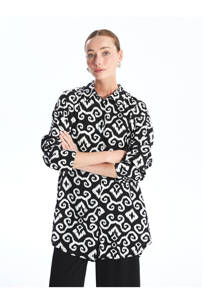 LC Waikiki Dámská košilová tunika LCW se vzorem