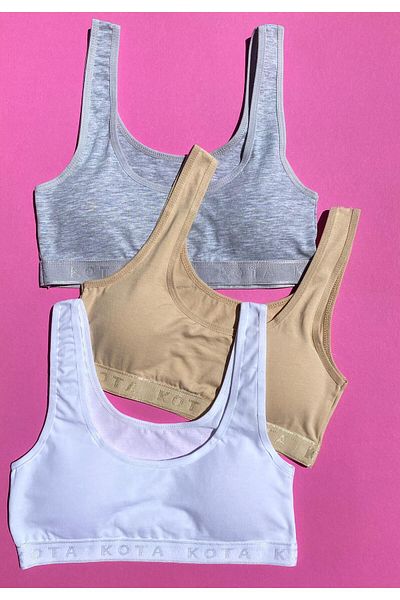 VicTroy Gray, White and Tan Colored Thick Strap Half Tank with 3 Pads - M=70-75, L=80-85, Xl=90-95 63v13