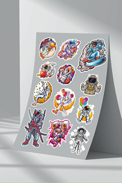 Sticker Market Set de autocolante pentru astronauți cu tăiere lungă - 4 buc