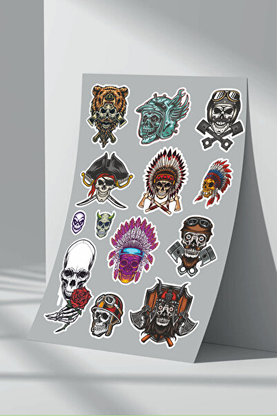 Sticker Market Set de autocolante cu craniu de 16 dimensiuni