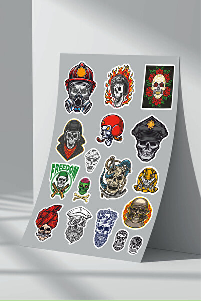 Sticker Market Set de 12 bucăți de autocolante cu craniu