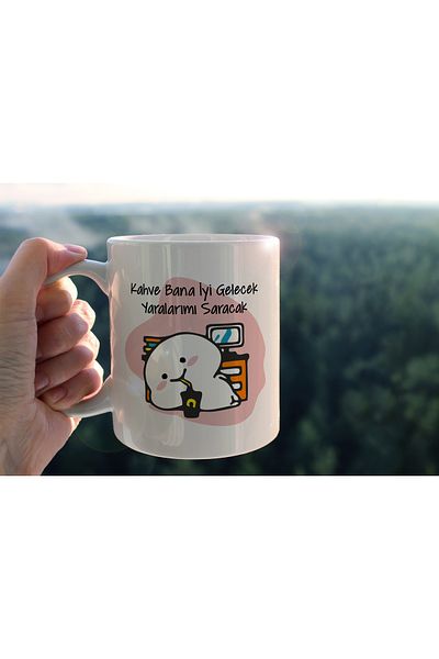 BENİMSER REKLAM Good Future Will Make My Wounds Printed Ceramic Coffee Tea Cup