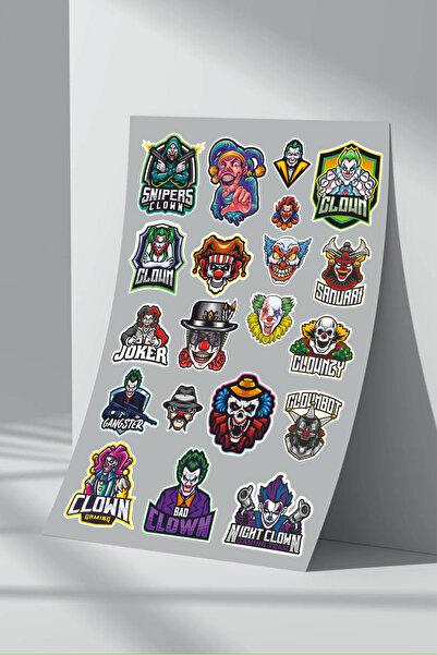 Sticker Market Set de autocolante cu clovn - Pachet de 4