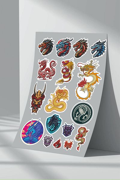 Sticker Market Set de autocolante Dragon - Pachet de 3