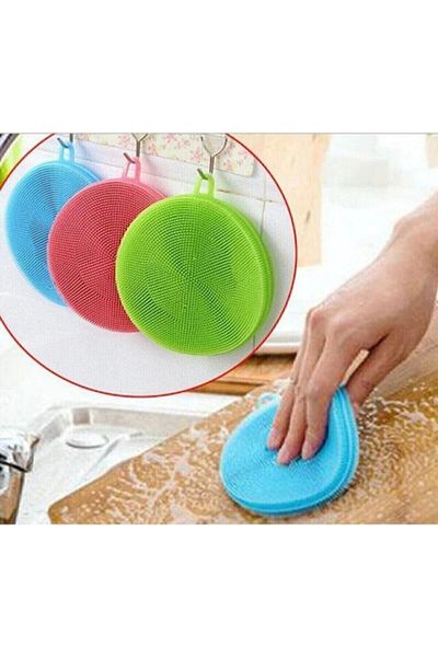 CMT Practical Silicone Dishwashing Brush Non-Spill (2 Pieces)