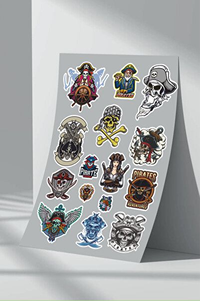 Sticker Market Set de autocolante cu craniu pirat - 5 bucăți