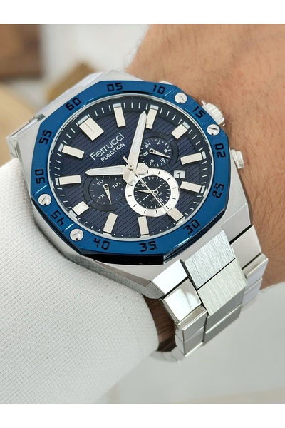 Ferrucci Function Fonksiyonlu 3 Atm Su Geçirmez Çelik Kordon Erkek Kol Saati