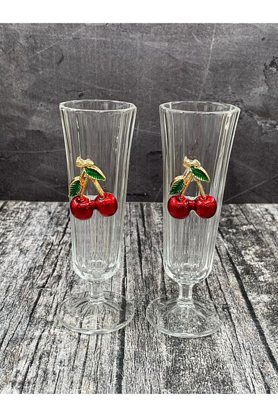 YzHome Single Glass Cherry Flute Coffee Side Cup Cocktail Soft Drink Cup 150ml