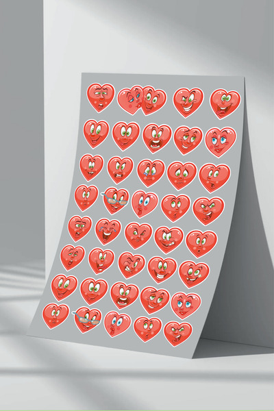 Sticker Market Set de autocolante cu model de inimă