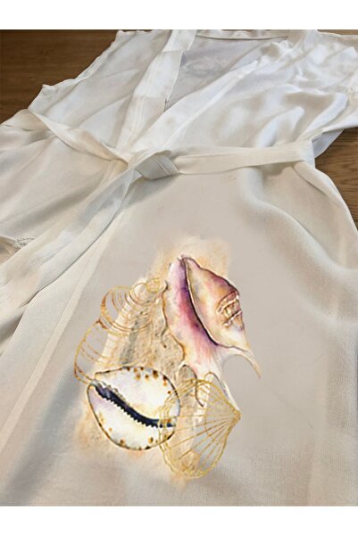 Kidilia Bamboo Sleeveless Peshtemal Kimono - Mussel and Seashell