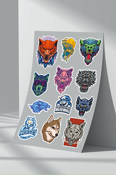 Sticker Market Set de 5 autocolante Wolf Wolf
