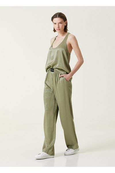 Academia Size 36 Khaki Satin Pajama Pants
