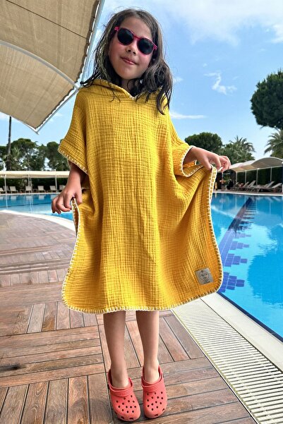 Atölye Eda Exclusive Handcrafted And Hand Embroidered 4 Layers Muslin Poncho Bathrobe