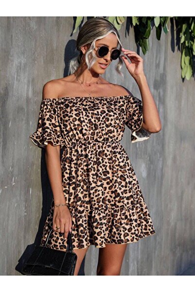 twomeey Ženska mini haljina od mikro tkanine sa leopard printom