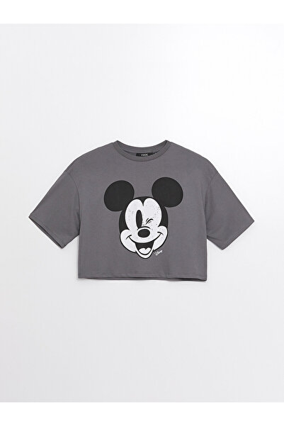 LC Waikiki Mickey Mouse Oversize dámský střih s potiskem Crew Neck – krátký rukáv