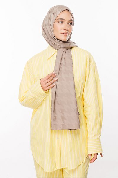 Mooncorn Silky Jacquard Patterned Houndstooth Shawl