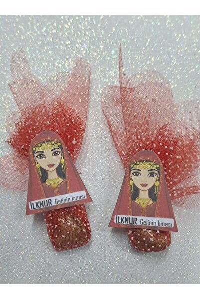 Büşra Süsleme KINA GECESİ DAĞITMALIK YAZMALI KINA İSME ÖZEL 50 Lİ