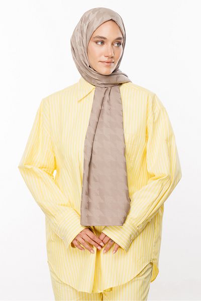 Mooncorn Silky Jacquard Patterned Houndstooth Shawl