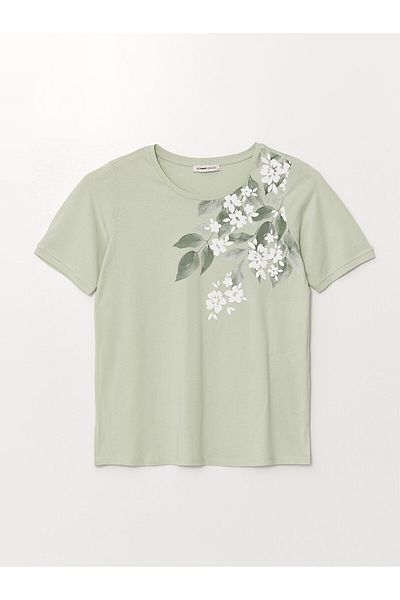 LC Waikiki Tricou LCW pentru damă - Gât crew, imprimat, mânecă scurtă