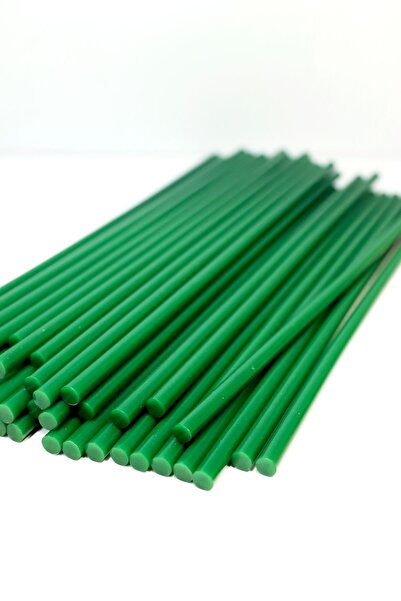 Rüveyda Zümrüt Yeşili Renkli İnce Sıcak Silikon Mumu 20 adet