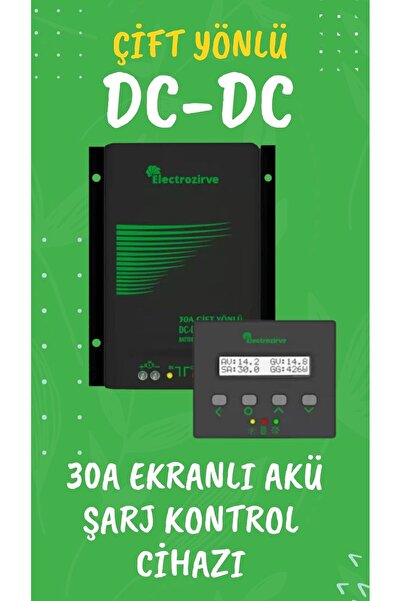 ORTEC Çift Yönlü Dc-dc 30a Akü Şarj Kontrol Cihazı Ekran (TAKVİYE MODU)