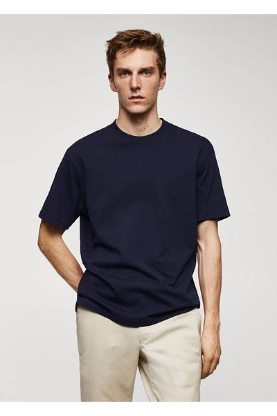 MANGO Man Bequem geschnittenes Basic-T-Shirt aus 100 % Baumwolle