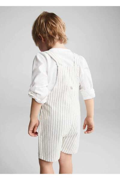 MANGO Baby Koton Jumpsuit - Striped Design