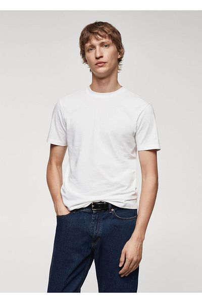 MANGO Man Tricou din bumbac elastic