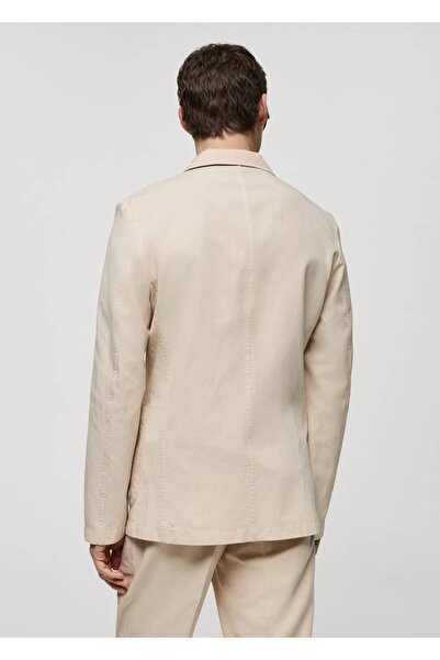MANGO Man Dar kesim keten-pamuk karışımlı blazer ceket