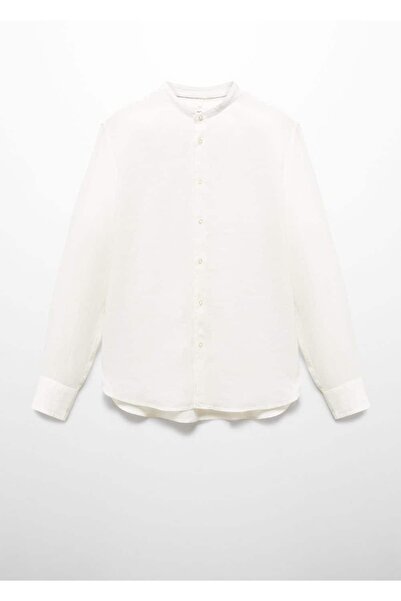 MANGO Man Hakim yakalı %100 keten gömlek