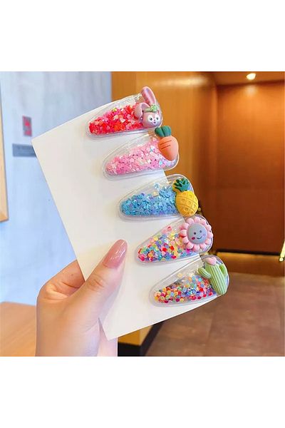 So Much Accesories So-much Children's Fruit Sequin Snap 5 Pieces Buckle Set-6