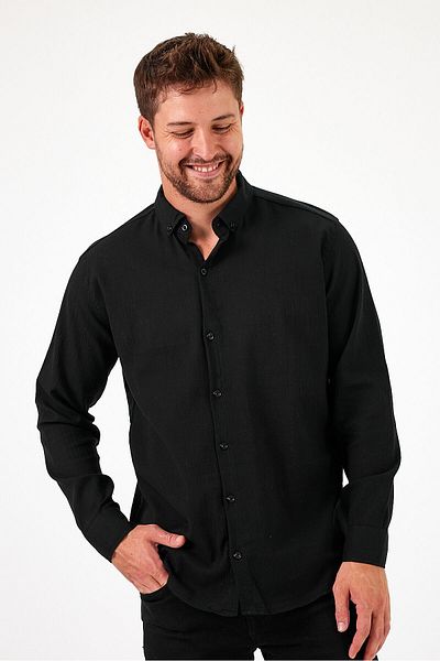 HAWKKİNG Ανδρικό πουκάμισο Oversize με υφή