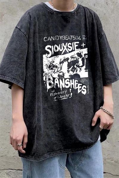 Touz Moda Πλένεται Siouxsie Banshees Oversize Vintage T-shirt