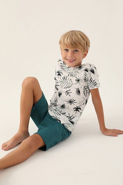 Arnetta Boys' Bermuda Suit - Wave Cream