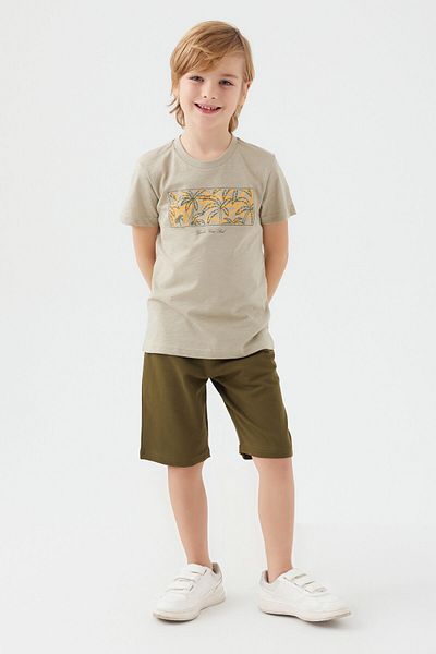 Arnetta Guide Your Soul Light Khaki Boy Bermuda Suit