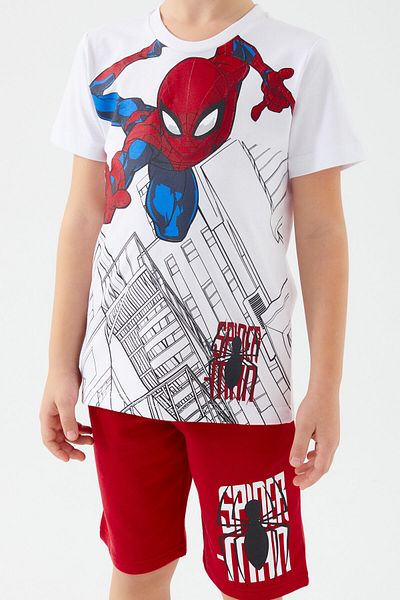 SPIDERMAN Σετ Βερμούδων Buildings White Boy's
