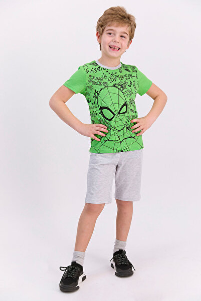 SPIDERMAN Αδειοδοτημένο Lime Green Boy's Bermuda Suit