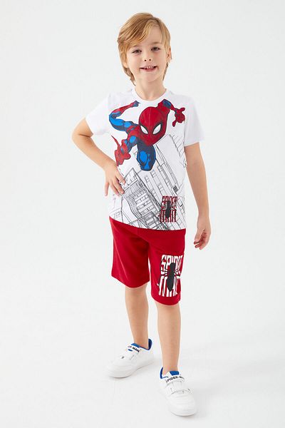 SPIDERMAN Σετ Βερμούδων Buildings White Boy's
