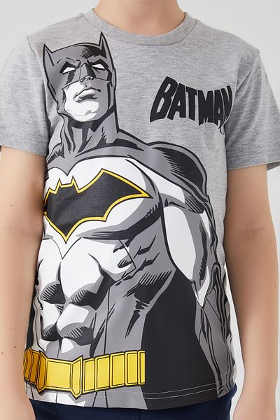Batman The Flying Hero Gray Melange Boys Bermuda Suit