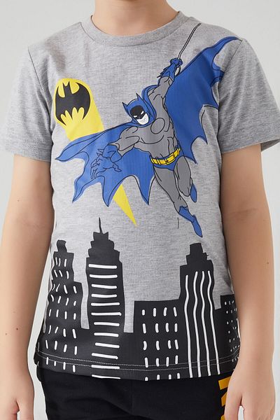 Batman بدلة برمودا رمادية للأولاد