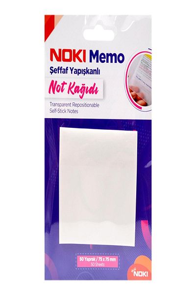 dcshop Noki Memo 75*75 Transparent Adhesive Note Paper 50Yp12300