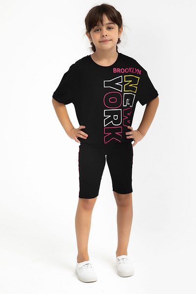 ROLY POLY Rolypoly black bermuda suit for girls
