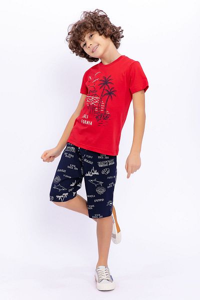 ROLY POLY Rolypoly boy's red bermuda set