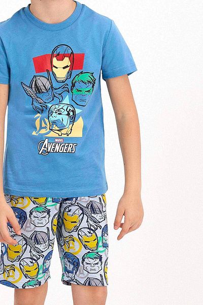 ROLY POLY Boy's Indigo Printed Bermuda Suit