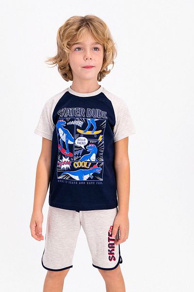 ROLY POLY Navy Blue Rolypoly Skater Dude - Boy's Bermuda Set