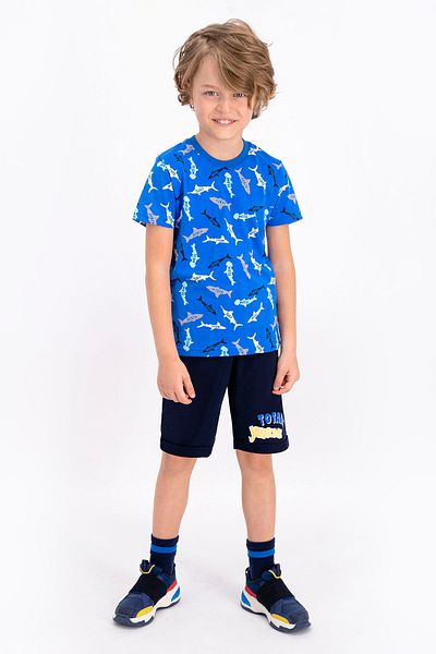 ROLY POLY Totally Jawsome Cobalt Blue νεανική ανδρική στολή βερμούδα - Rolypoly