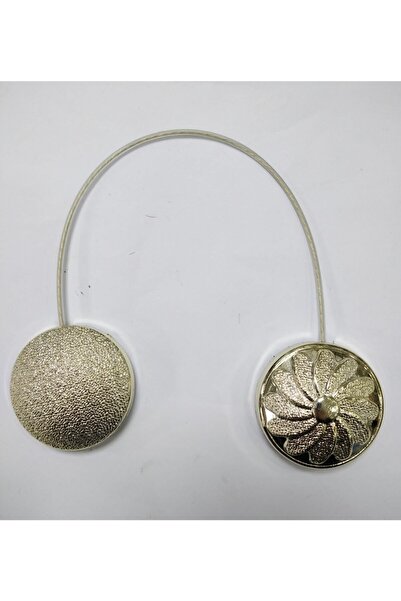 Emsal Золотисті магнітні застібки для штор з квітковим візерунком - 5 ШТ.