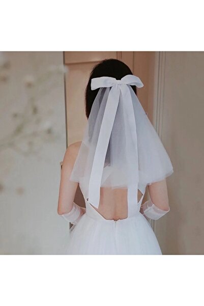 DY MODA Dilek حجاب أبيض مكسور مع شريط بطيء